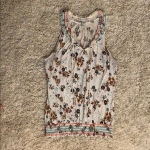 American Rag Colorful floral tank top deep v cut
